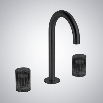 Fontana Mont De Marsan Dual Handle Brass Black Widespread Faucet