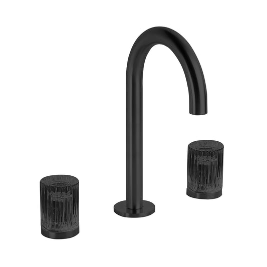 Fontana Mont De Marsan Dual Handle Brass Black Widespread Faucet