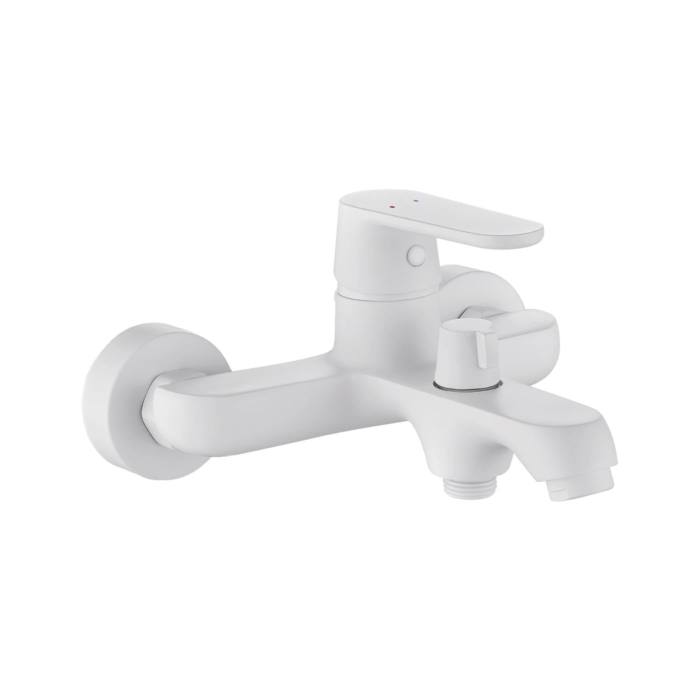 Fontana Montbeliard Wall Mounted White Faucet and Hand Shower Set