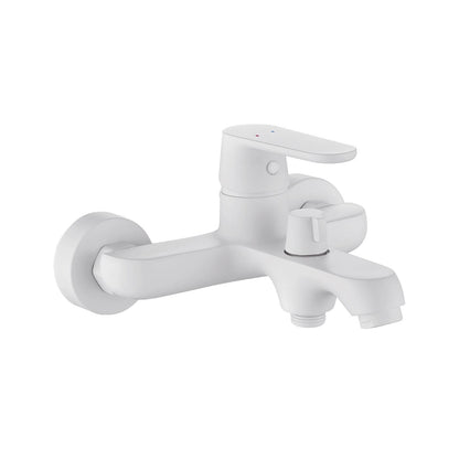 Fontana Montbeliard Wall Mounted White Faucet and Hand Shower Set