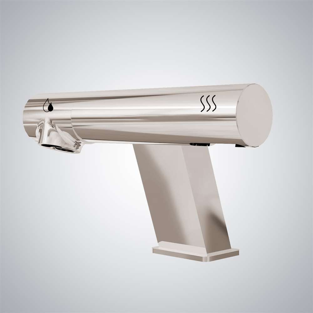 Fontana Montpellier 2 in 1 High Speed Touchless Sensor Satin Nickel Faucet With Hand Dryer