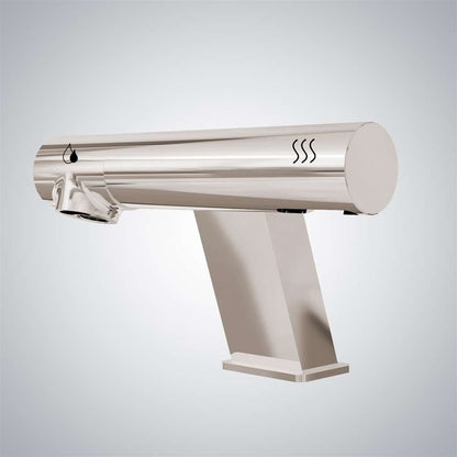 Fontana Montpellier 2 in 1 High Speed Touchless Sensor Satin Nickel Faucet With Hand Dryer