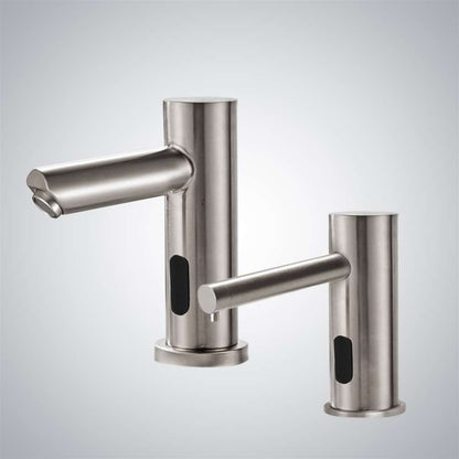 Fontana Montpellier Automatic Brushed Nickel Faucet and Soap Dispenser