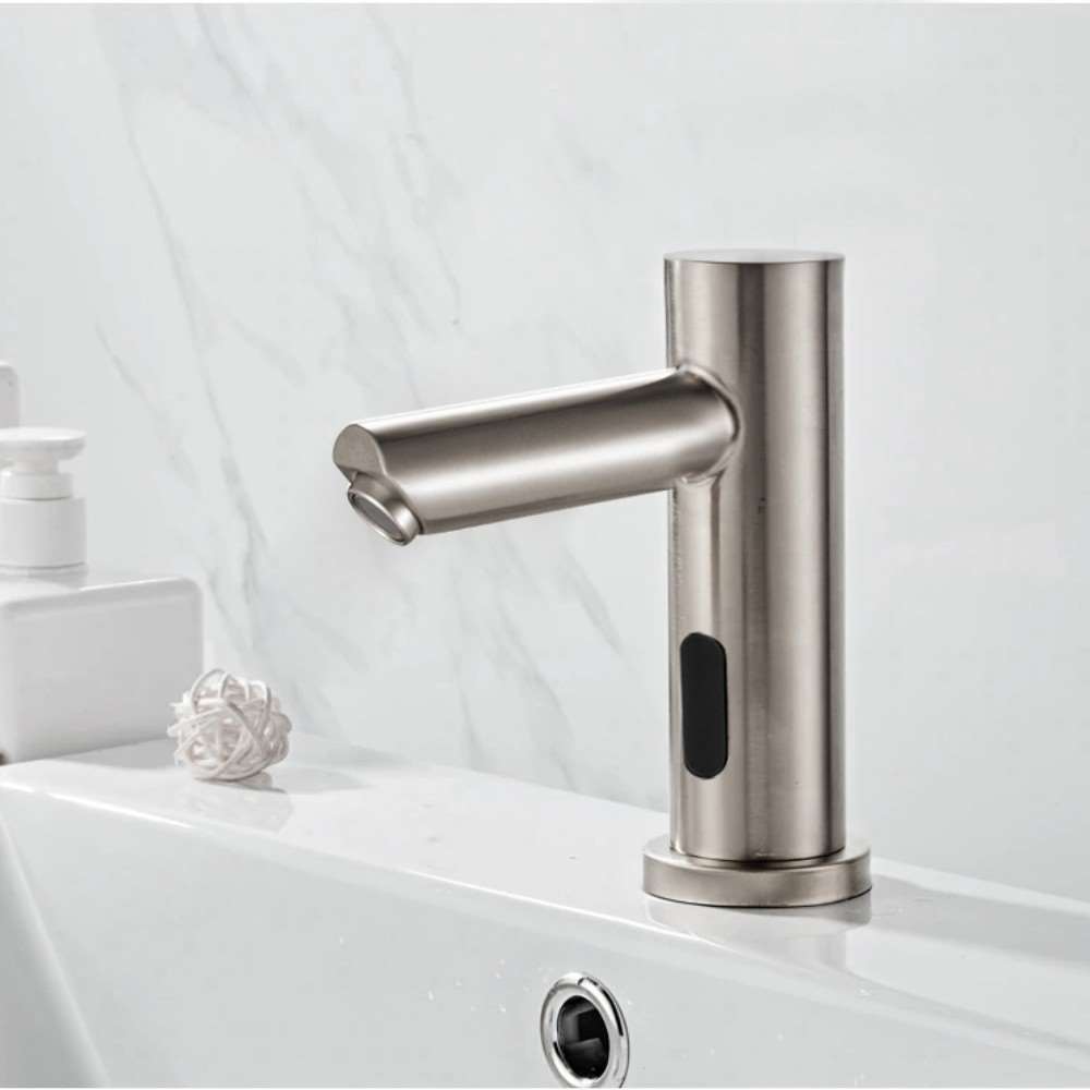 Fontana Montpellier Automatic Brushed Nickel Faucet and Soap Dispenser