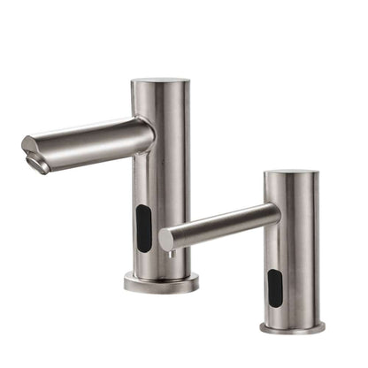 Fontana Montpellier Automatic Brushed Nickel Faucet and Soap Dispenser