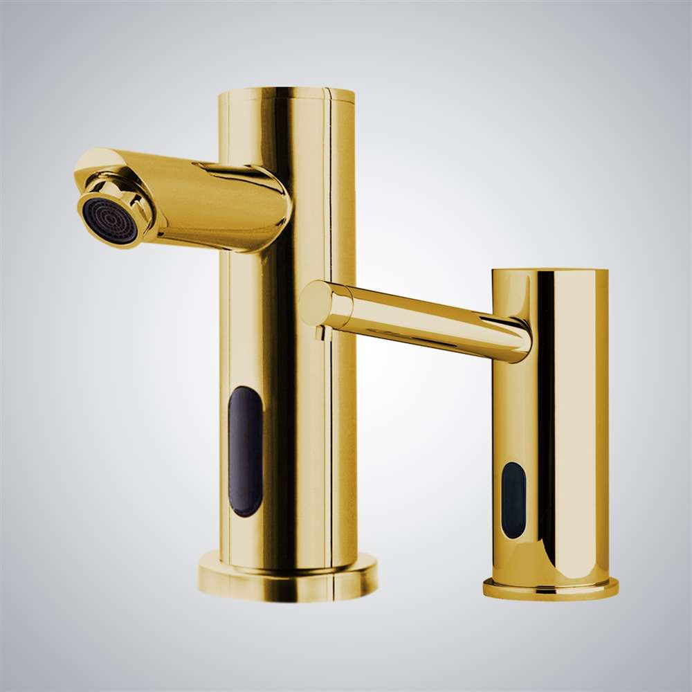 Fontana Montpellier Automatic Gold Faucet and Soap Dispenser