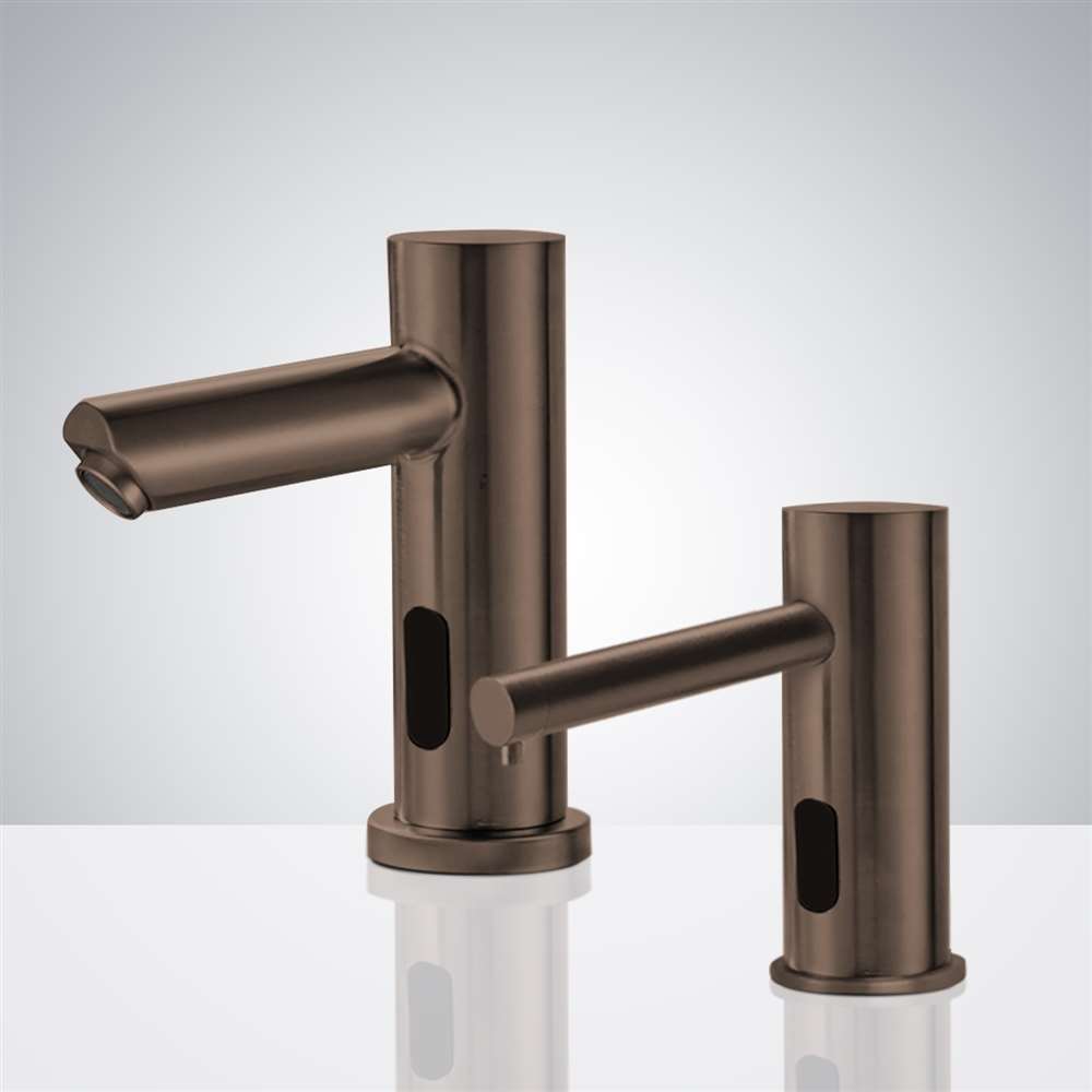 Fontana Montpellier Automatic Light Oil-Rubbed Bronze Faucet and Soap Dispenser