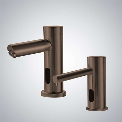 Fontana Montpellier Automatic Light Oil-Rubbed Bronze Faucet and Soap Dispenser