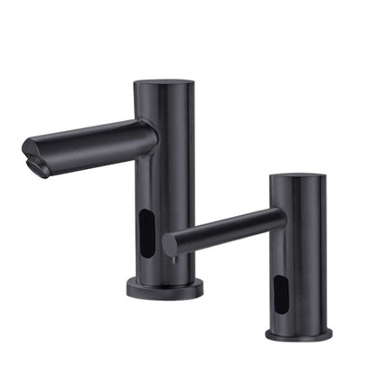 Fontana Montpellier Automatic Matte Black Faucet and Soap Dispenser