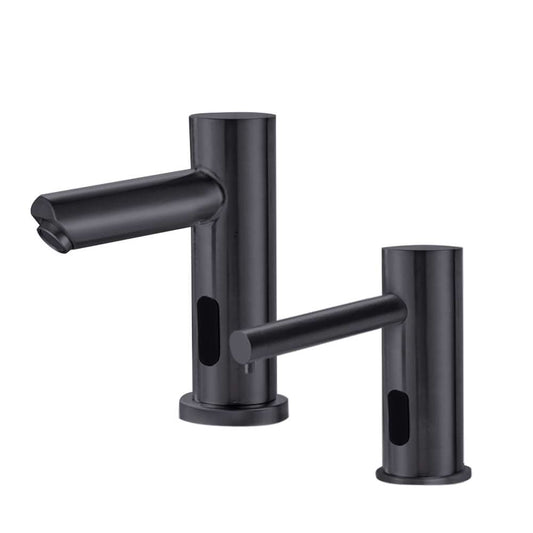 Fontana Montpellier Automatic Matte Black Faucet and Soap Dispenser