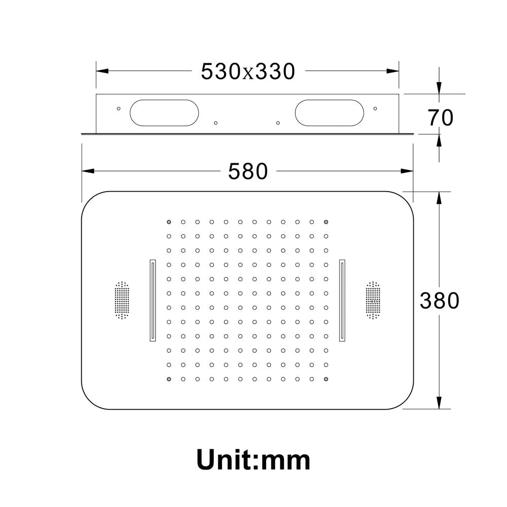 Fontana Ordizia 1.8 GPM Multifunctional LED Music Matte Black Ceiling Mounted Shower Head