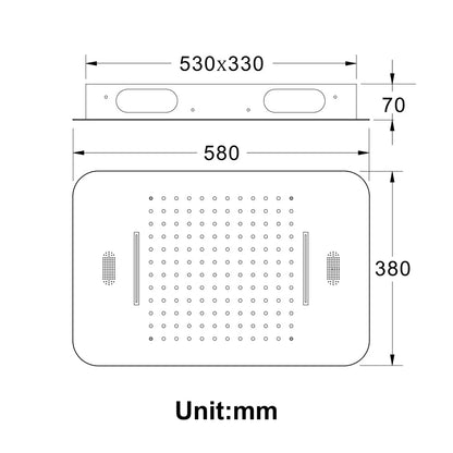 Fontana Ordizia 1.8 GPM Multifunctional LED Music Matte Black Ceiling Mounted Shower Head