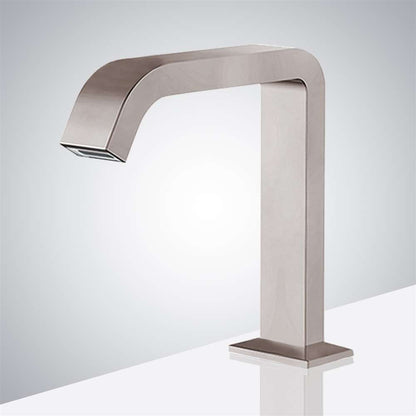 Fontana Pforzheim Touchless Automatic Sensor Brushed Nickel Faucet and Liquid Soap Dispenser
