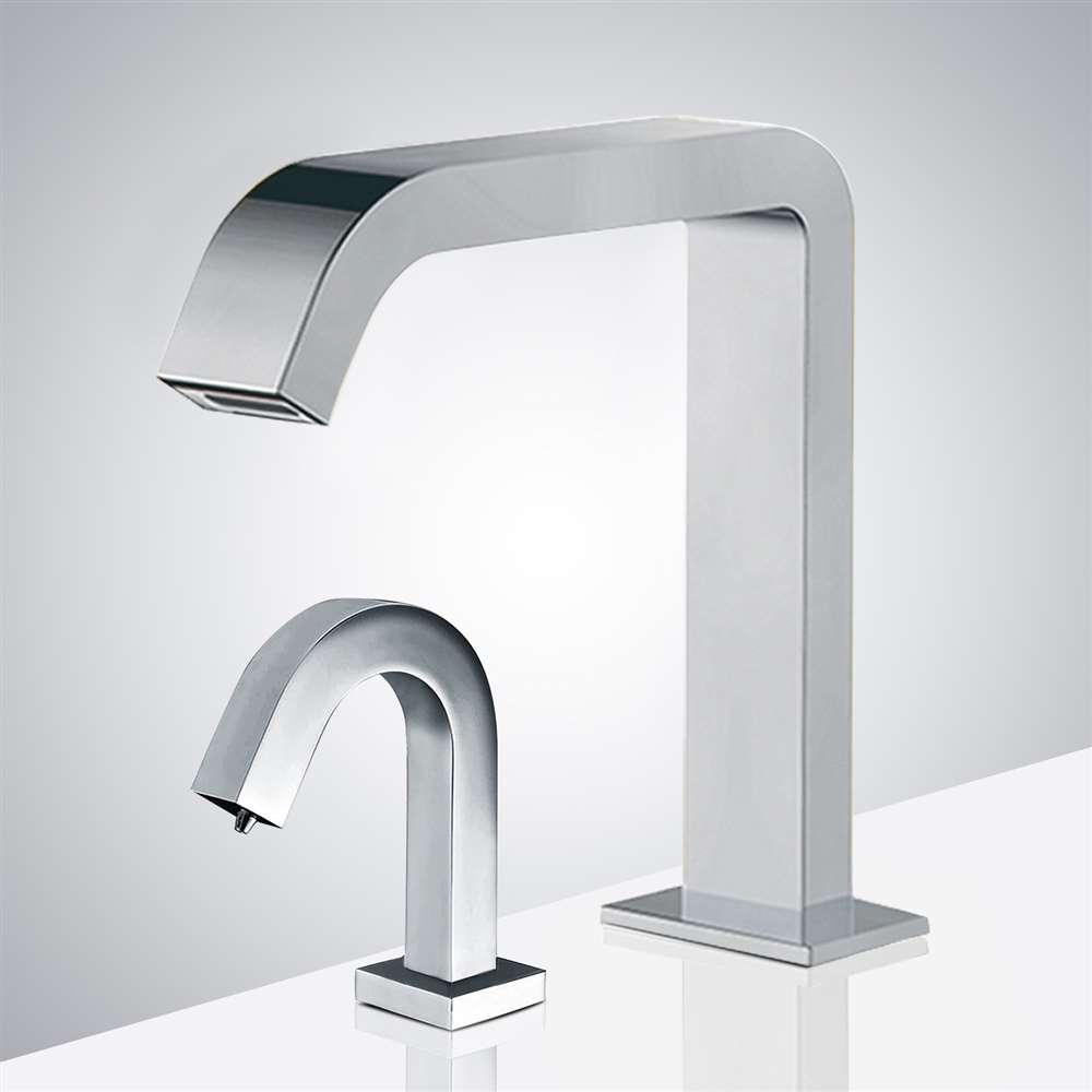 Fontana Pforzheim Touchless Automatic Sensor Chrome Faucet and Liquid Soap Dispenser