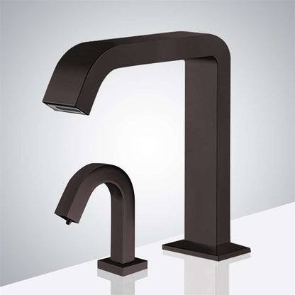 Fontana Pforzheim Touchless Automatic Sensor Dark Oil Rubbed Bronze Faucet and Liquid Soap Dispenser