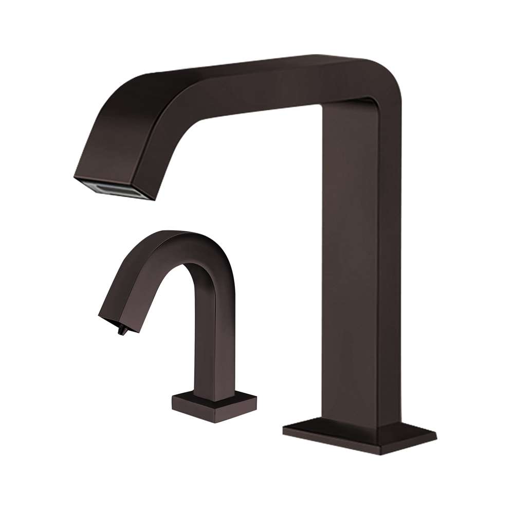 Fontana Pforzheim Touchless Automatic Sensor Dark Oil Rubbed Bronze Faucet and Liquid Soap Dispenser