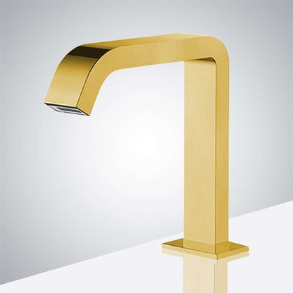 Fontana Pforzheim Touchless Automatic Sensor Gold Faucet and Liquid Soap Dispenser