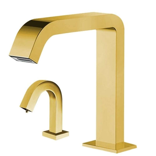 Fontana Pforzheim Touchless Automatic Sensor Gold Faucet and Liquid Soap Dispenser