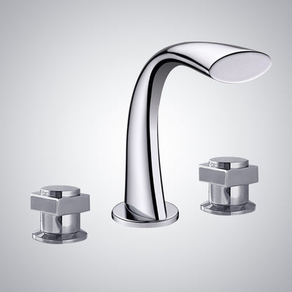 Fontana Pola Dual Knob Deck Mounted Chrome Faucet