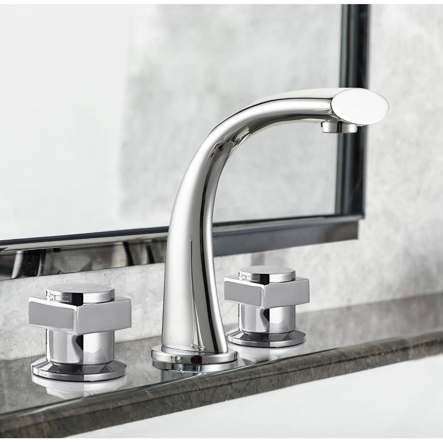 Fontana Pola Dual Knob Deck Mounted Chrome Faucet