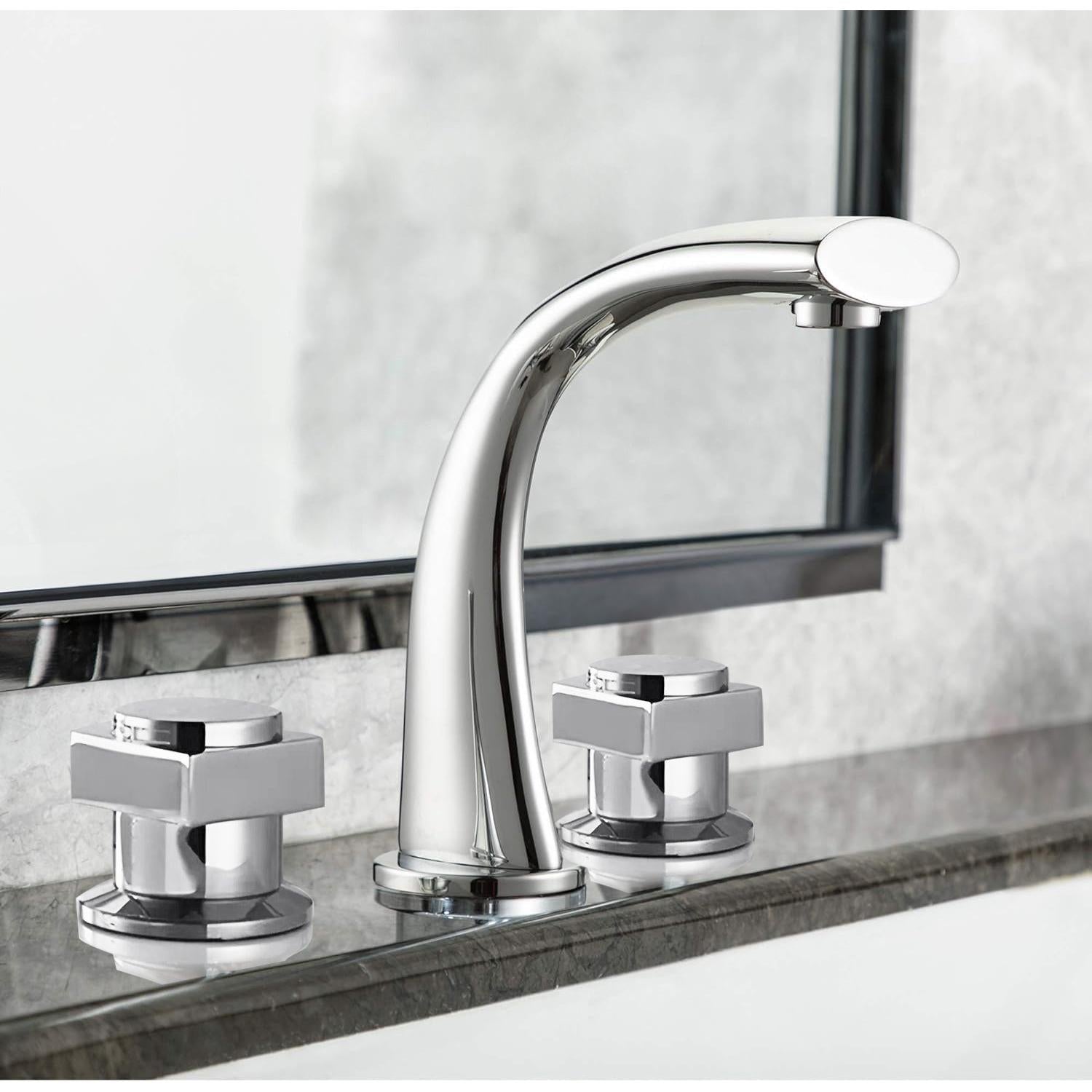 Fontana Pola Dual Knob Deck Mounted Chrome Faucet