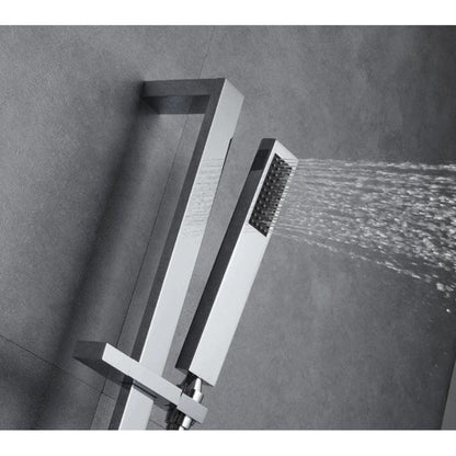 Fontana Rimini Creative Luxury Chrome Recessed Ceiling Mounted LED Musical & Touch Panel Controlled Thermostatic Waterfall, Rainfall, Water Column & Mist Shower System With Hand Shower and Tub Spout