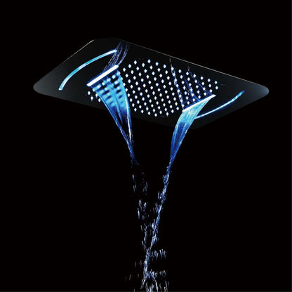 Fontana Rio LED Phone Control Light Polished Chrome Stainless Steel Ceiling Mount Showerhead