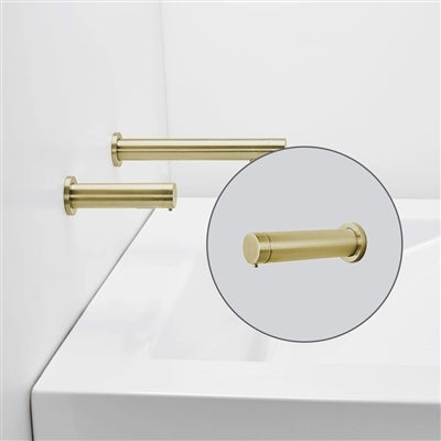 Fontana Rio Wall Mount Dual Automatic Sensor Brushed Gold Commercial Faucet With Sensor Soap Dispenser