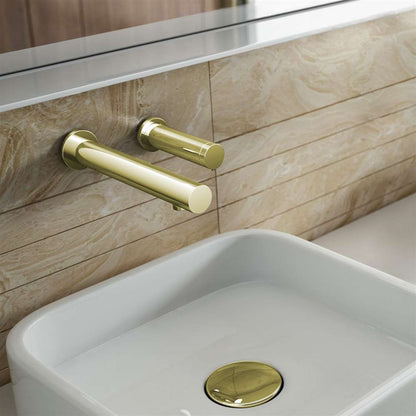 Fontana Rio Wall Mount Dual Automatic Sensor Brushed Gold Commercial Faucet With Sensor Soap Dispenser