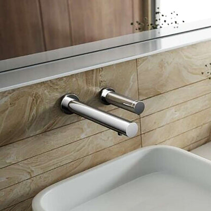 Fontana Rio Wall Mount Dual Automatic Sensor Brushed Nickel Commercial Faucet With Sensor Soap Dispenser