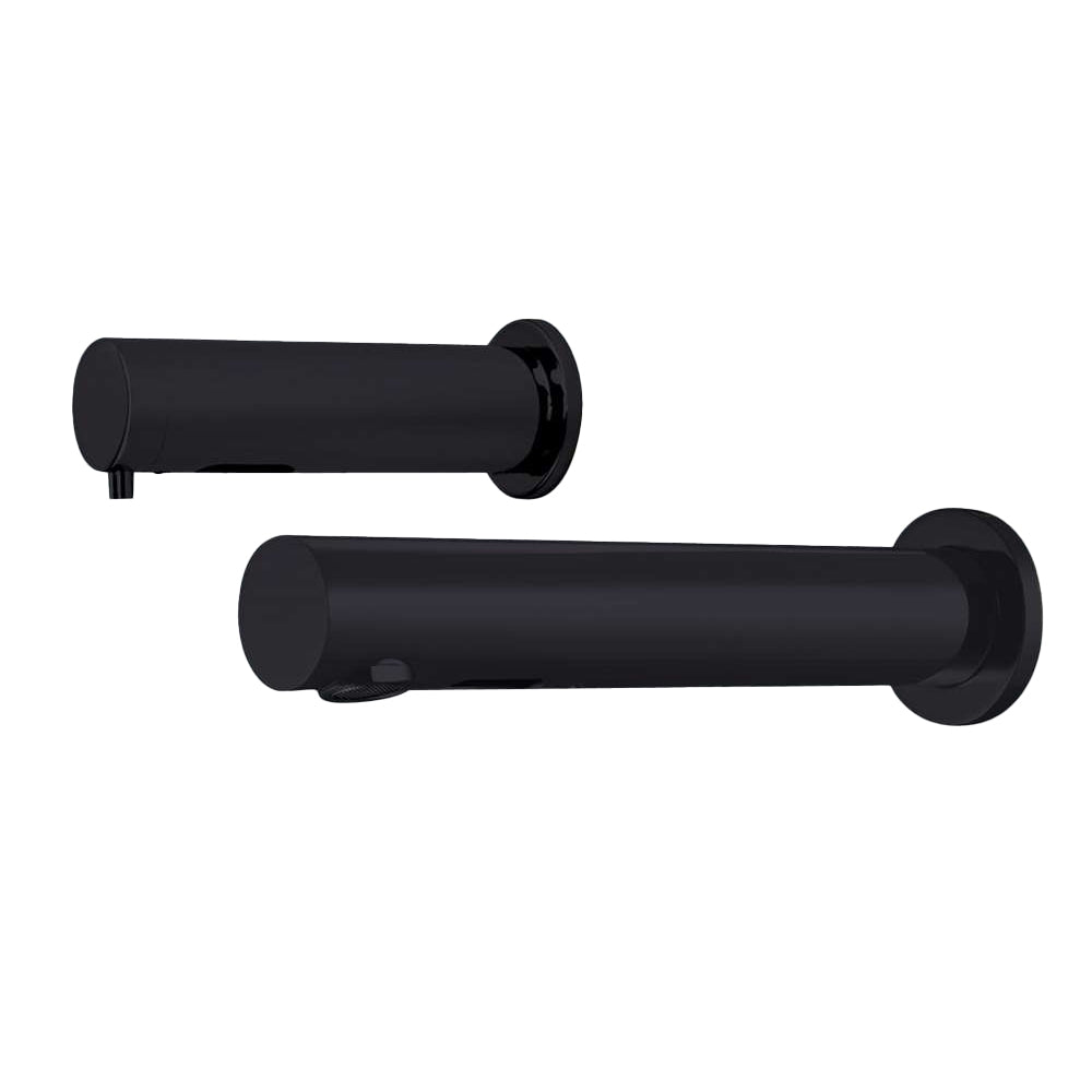 Fontana Rio Wall Mount Dual Automatic Sensor Matte Black Commercial Faucet With Sensor Soap Dispenser
