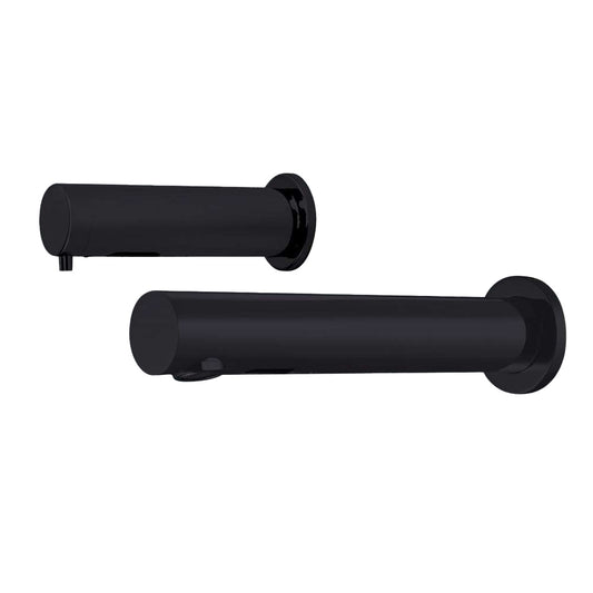 Fontana Rio Wall Mount Dual Automatic Sensor Matte Black Commercial Faucet With Sensor Soap Dispenser