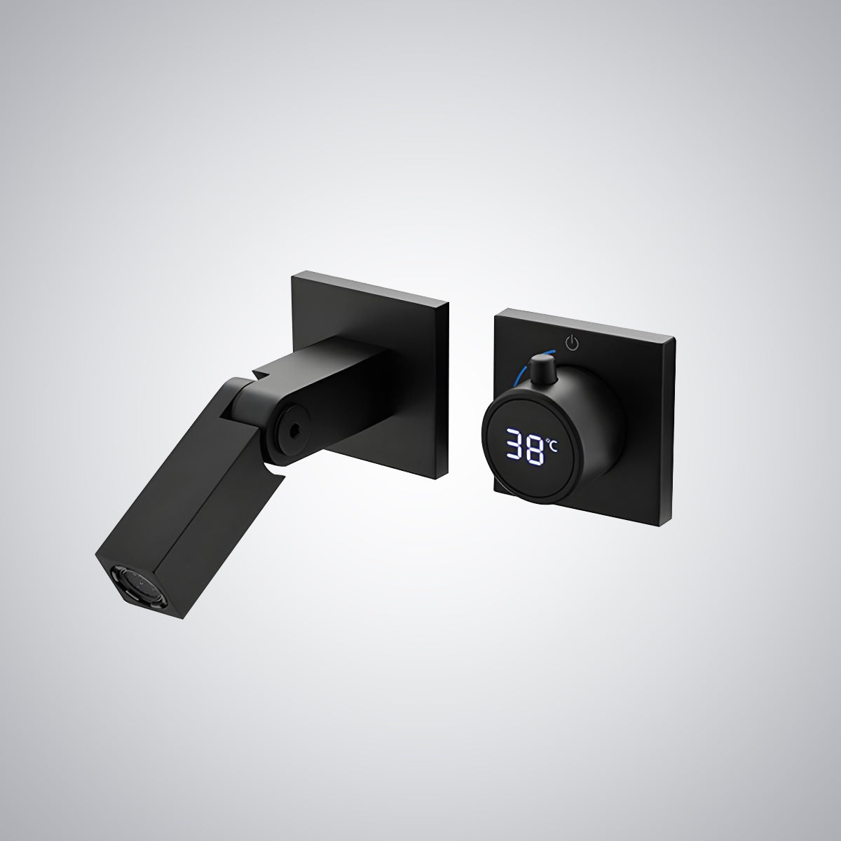 Fontana Rocroi Digital Display Single Handle Wall Mounted Black Faucet
