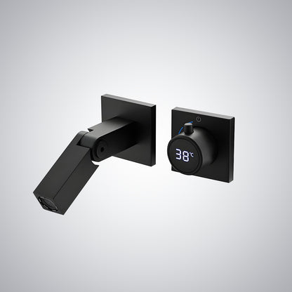Fontana Rocroi Digital Display Single Handle Wall Mounted Black Faucet