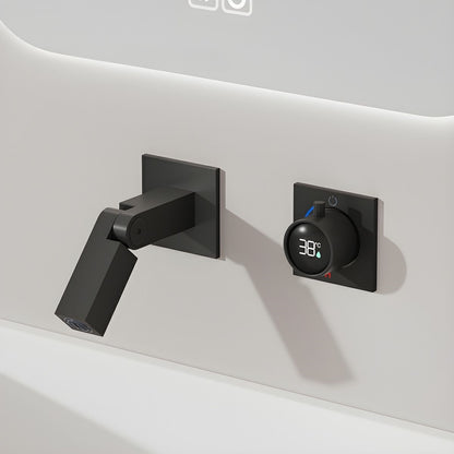 Fontana Rocroi Digital Display Single Handle Wall Mounted Black Faucet