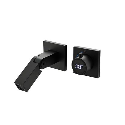 Fontana Rocroi Digital Display Single Handle Wall Mounted Black Faucet