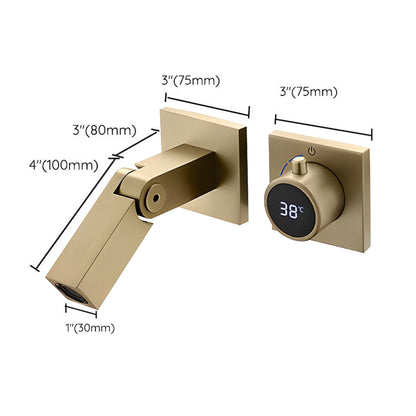 Fontana Rocroi Digital Display Single Handle Wall Mounted Brushed Gold Faucet