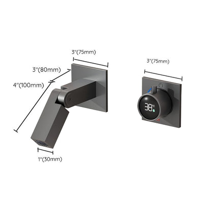 Fontana Rocroi Digital Display Single Handle Wall Mounted Brushed Gray Faucet