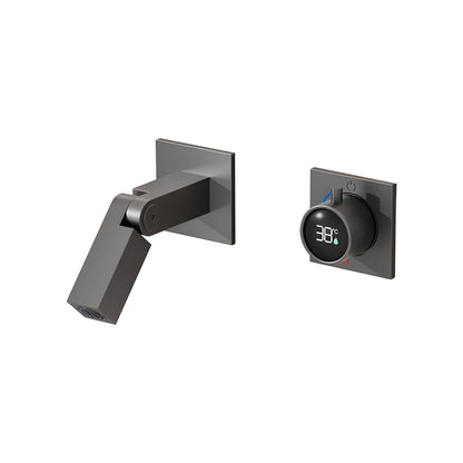 Fontana Rocroi Digital Display Single Handle Wall Mounted Brushed Gray Faucet