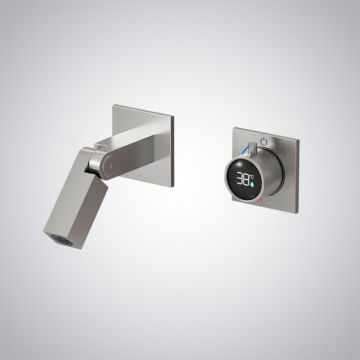 Fontana Rocroi Digital Display Single Handle Wall Mounted Chrome Faucet