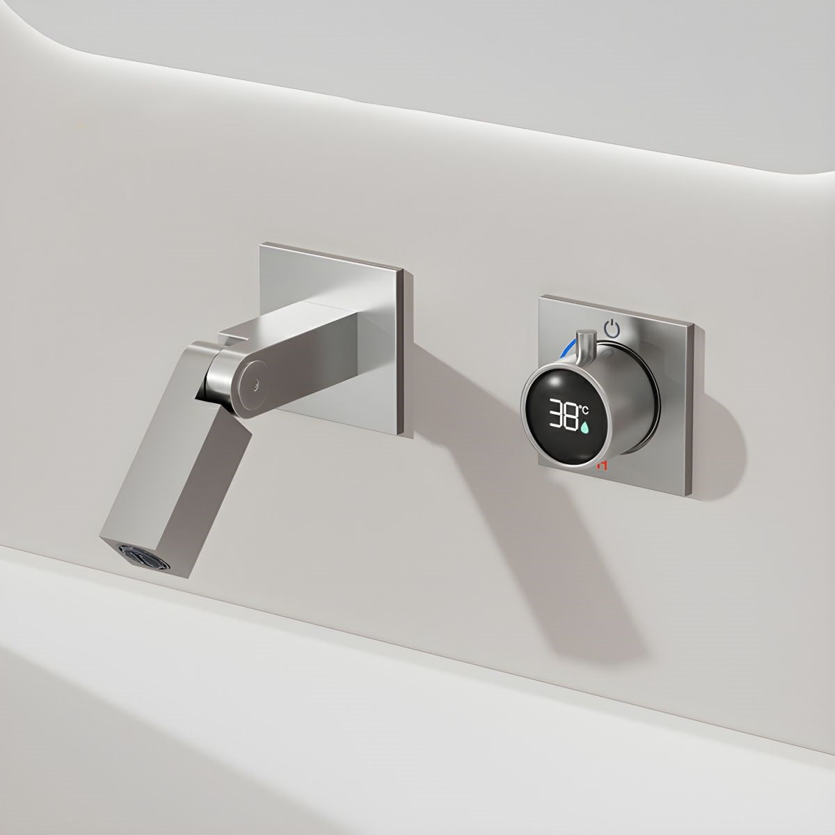 Fontana Rocroi Digital Display Single Handle Wall Mounted Chrome Faucet