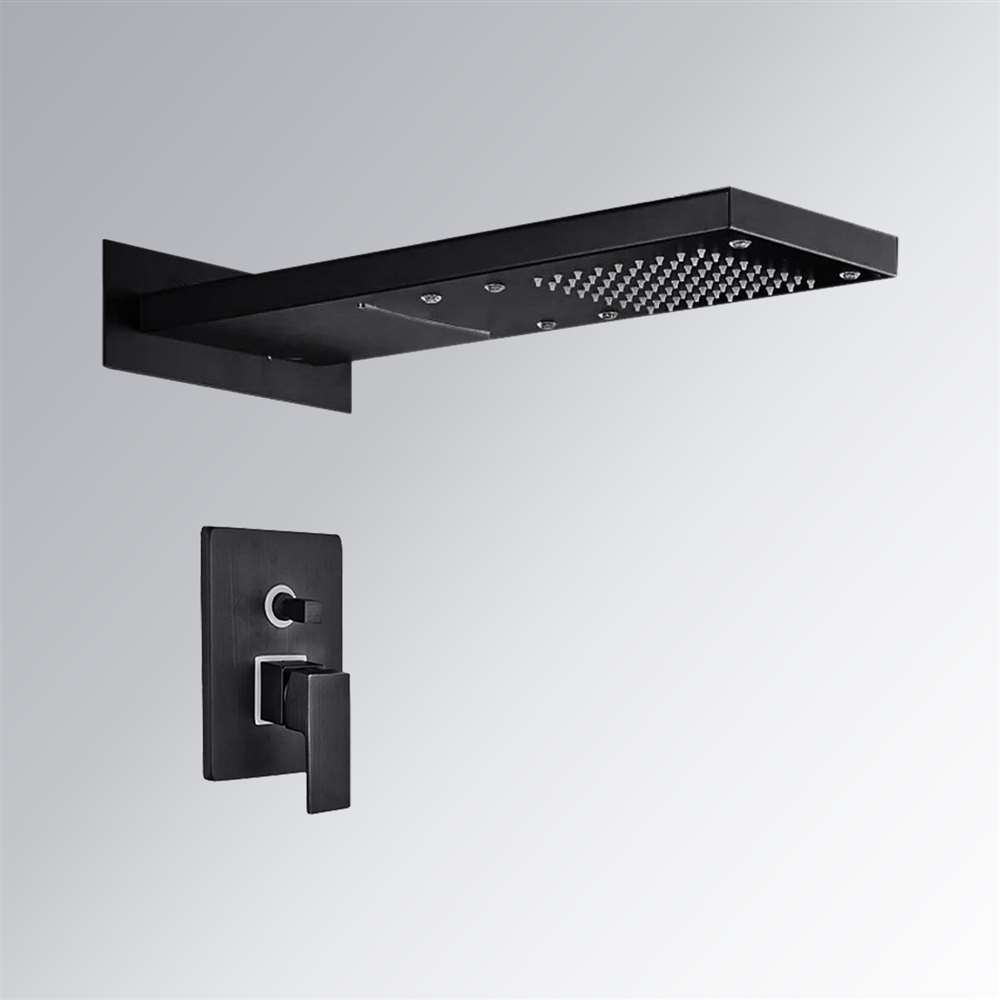 Fontana Romo LED Color Changes Single Handle Dark Oil Rubbed Bronze Rainfall Shower Set
