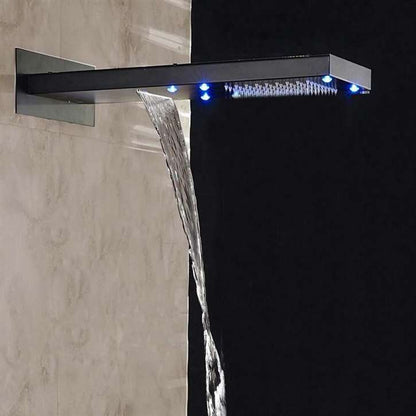 Fontana Romo LED Color Changes Single Handle Dark Oil Rubbed Bronze Rainfall Shower Set