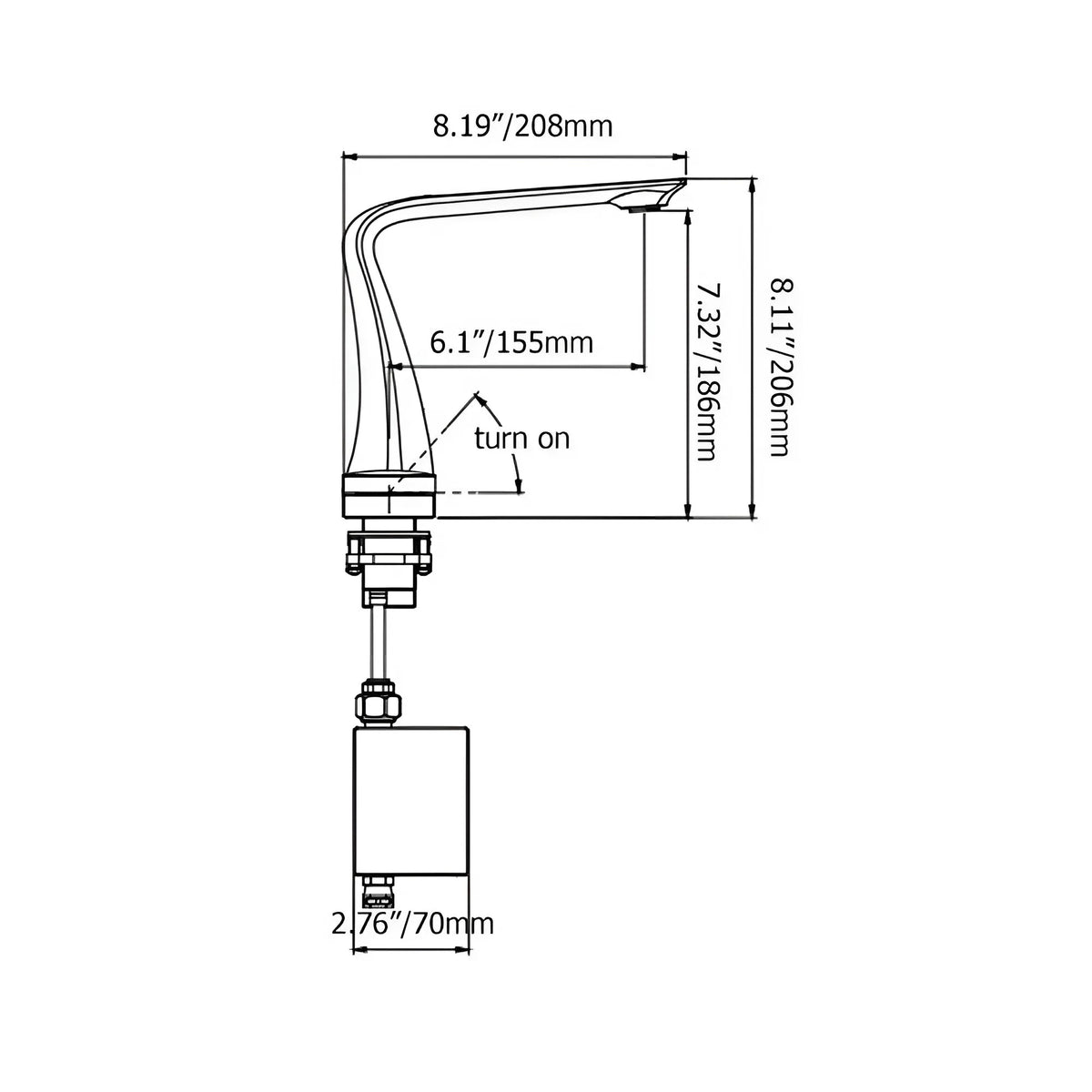 Fontana Saint-Die Dark Gray LED Water Saver Touchless Faucet