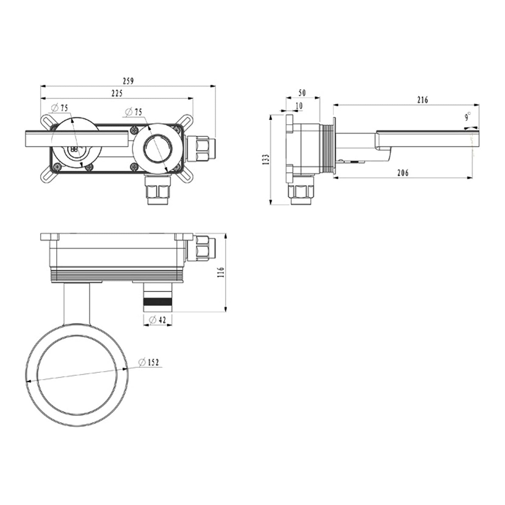 Fontana Saint-Lo LED Digital Display Single Handle Brass Gun Metal Faucet