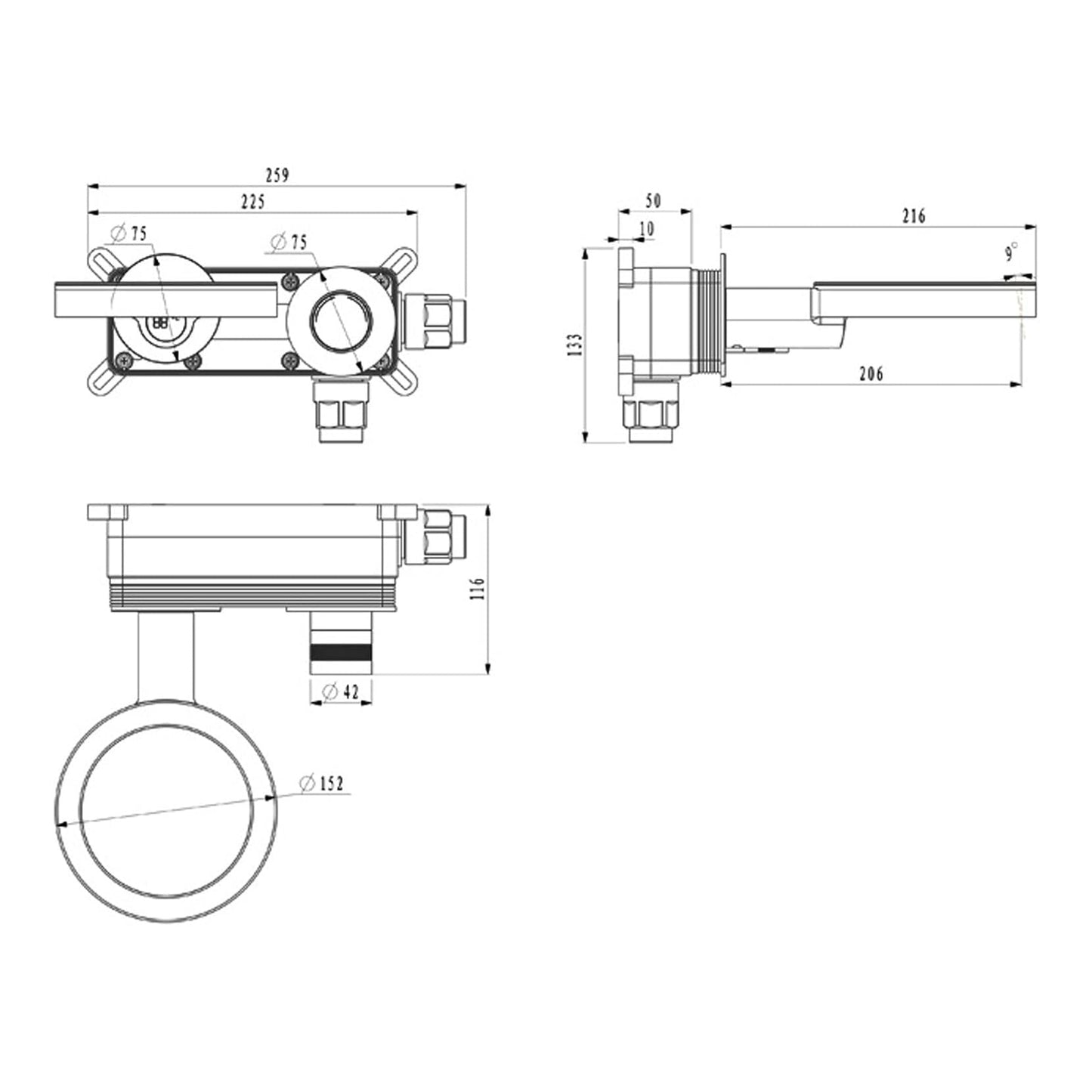 Fontana Saint-Lo LED Digital Display Single Handle Brass White Faucet