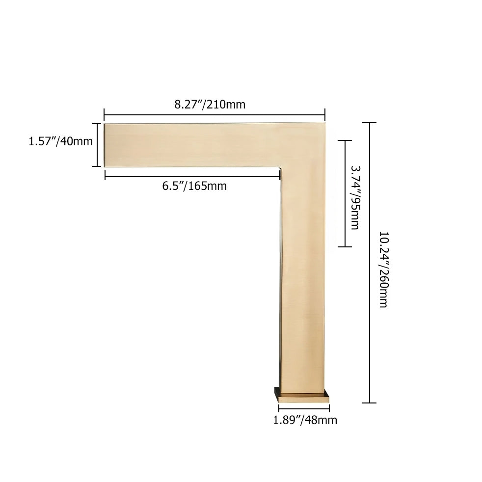 Fontana Sedan Ultra-Thin Waterfall Brushed Gold Touchless Sink Faucet