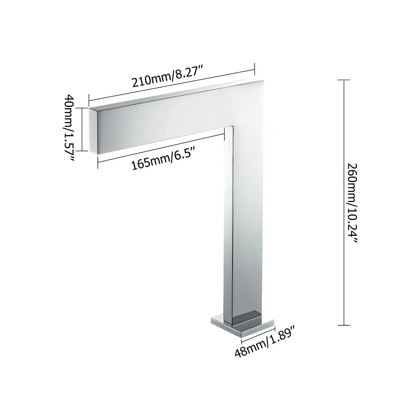 Fontana Sedan Ultra-Thin Waterfall Chrome Touchless Sink Faucet
