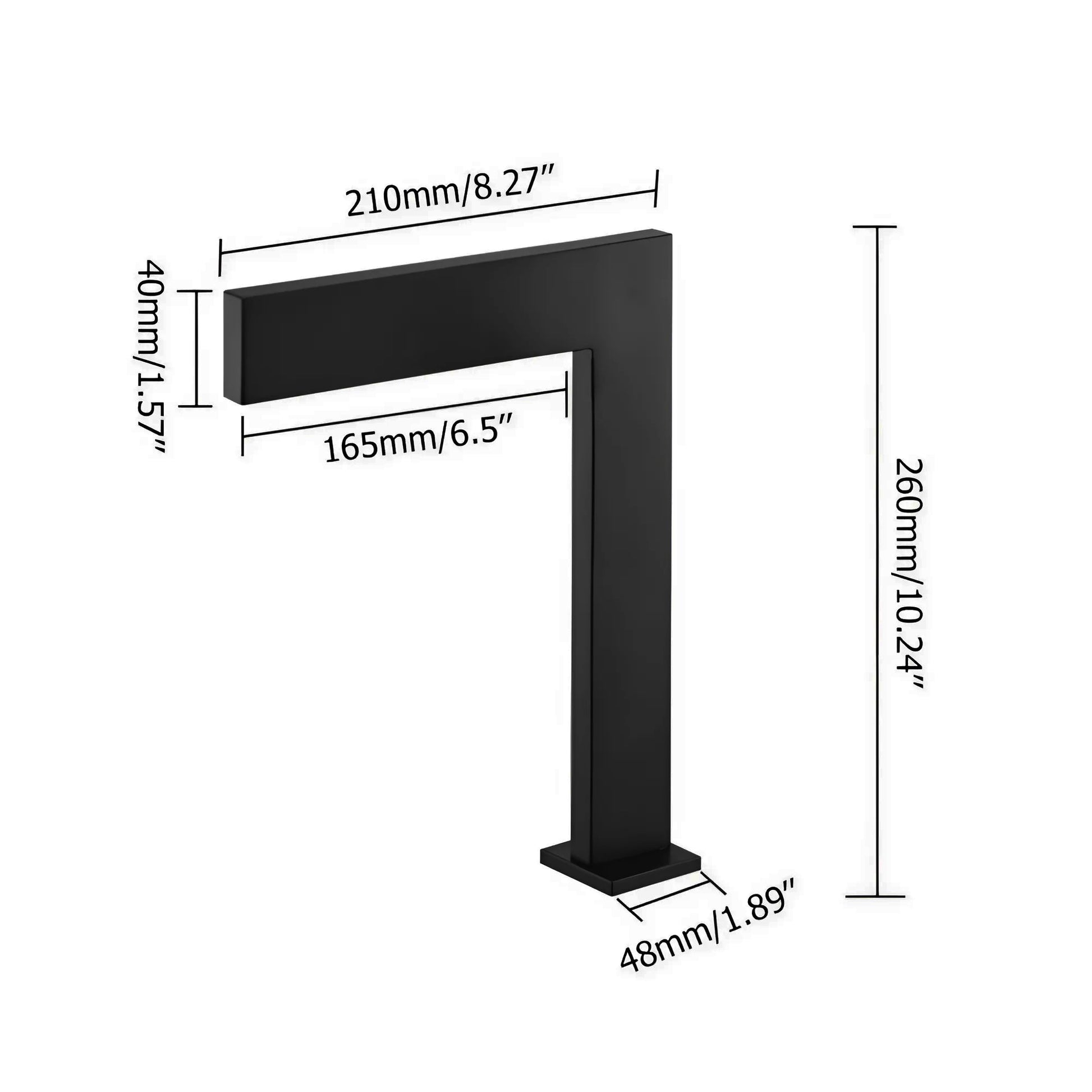 Fontana Sedan Ultra-Thin Waterfall Matte Black Touchless Sink Faucet