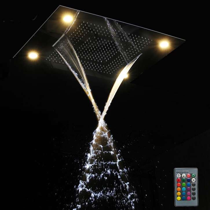 Fontana Sénart Smart Multi Function Ceiling Mount Remote Controlled LED Shower Head